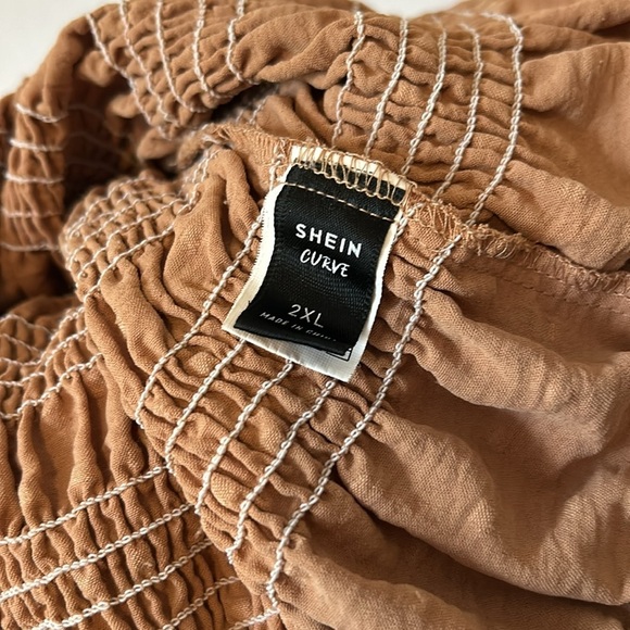 SHEIN Curve Plus Size Boho Long Sleeve Stretch Sexy Adjustable Peasant Top 2X - Picture 6 of 7